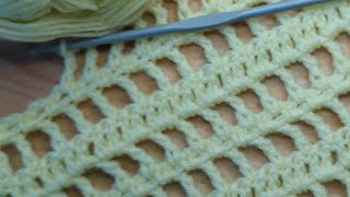 Openwork mesh pattern of 4 rows crochet/ SUPER EASY Pattern Crochet