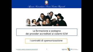 I contratti di sponsorizzazione - Formazione a sostegno dei Provider accreditati ai sistemi ECM