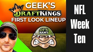 DFS NFL Week 10 Draftkings First Look Lineup and Player Picks