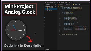 Analog Clock Mini Project using HTML, CSS and JavaScript | Real Time Clock Tutorial 2025