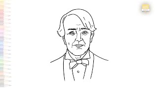 Thomas Edison drawings | Portrait sketches easy | How to draw Thomas Edison step by step #artjanag