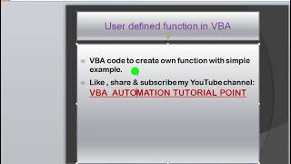 VBA code to create user defined function in Excel | User defined function in VBA Excel
