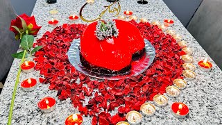 طريقة كيكة عيد الحب الحمراء للعشاق Red Valentine's Day Cake Recipe for Lovers❤️