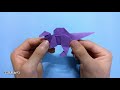 【折り紙】スピノサウルスを折ってみた【恐竜】／ dinosaur origami spinosaurus