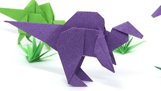 【折り紙】スピノサウルスを折ってみた【恐竜】／ Dinosaur Origami Spinosaurus