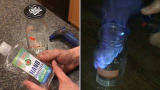 “hand sanitizer” is VERY FLAMMABLE