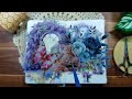 ASMR Scrapbooking | Flower Garden Journaling | Blue Pink and Purple 💙🌸💜