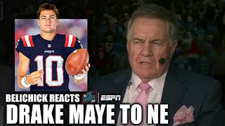 Bill Belichick reacts to the Patriots taking Drake Maye at No. 3 | Pat McAfee Dr
