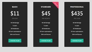 Bootstrap 4 Pricing Table Design | Responsive Bootstrap 4 Pricing Table