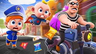 Baby Police Chase Thief | Baby Police Song👮 +  Don't Eat Anymore! More Nursery Rhymes & Kids Songs