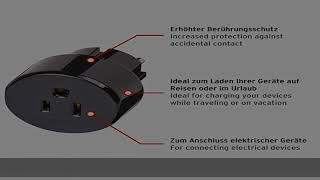 Brennenstuhl Reisestecker / Reiseadapter (Reise-Steckdosenadapter für: Schutzkontakt Steckdose und