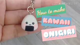 How to make Kawaii Onigiri Keychain using polymer clay