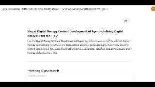 Multi Agent AI System Powered DTx Innovation Platform for Mental Health Demo