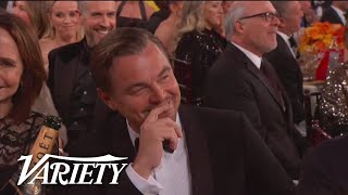 Ricky Gervais Roasts Leonardo DiCaprio at the Golden Globes