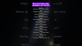 🔥How Each Zodiac Sign Apologizes or Doesn’t #zodiac #zodiacsigns #astrology #shorts #astrologyfacts