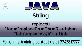 replace method in java in Hindi | how to replace part of a string with another string