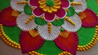 Big Diwali & dhanteras rangoli|| durga puja rangoli designs. Festival rangoli. Navaratri rangoli.