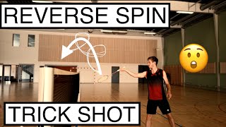 BADMINTON TRICK SHOT #28 - REVERSE SPIN, NET SHOT