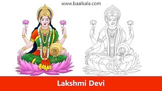▶️ Draw: Lakshmi Devi | Goddess Laxmi - step by step drawing