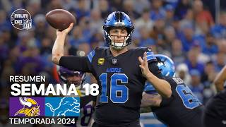 Minnesota Vikings vs. Detroit Lions | Resumen NFL en español - Semana 18 | NFL Highlights 2024