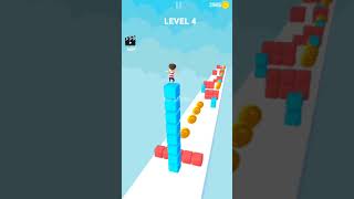 Cube Stacker Surfer 3D Gameplay walkthrough level 4 । Android , iOS game #cubestackersurfer #shorts