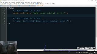 Fungsi, Kegunaan, Cara Penggunaan (function ucfirst dan lcfirst PHP) - Pemrograman Web | SISKOM