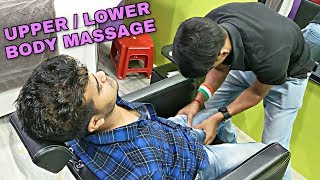 Stress relief Head massage & Powerful Body massage with cracking by Ujjal barber | Indian ASMR