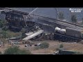 Aftermath of train derailment, bridge fire near Tempe Town Lake