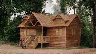 Building Craft Bamboo House With Private Underground Secret Living Room
