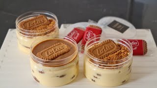 No oven Lotus dessert cup, super easy and delicious. Dessert box selling idea.