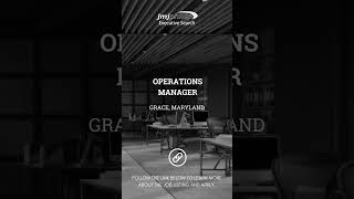 JOB OF THE DAY: Operations Manager  #executivesearch #manufacturing