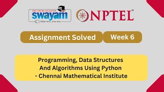 Programming, Data Structures And Algorithms Using Python Week 6 || NPTEL ANSWERS 2024 #nptel