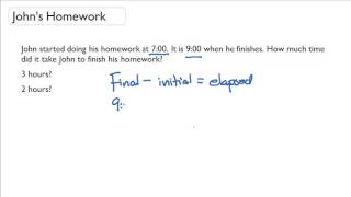 Solve word problems for elapsed time without clocks