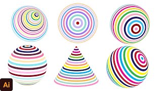 Transparent Swirls from 3D Shapes Adobe Illustrator | Curved Lines from 3D Objects