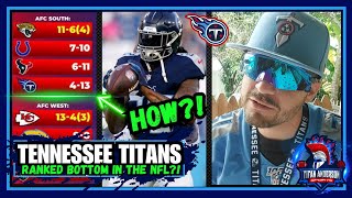Tennessee Titans RANKED Bottom of the NFL?! Derrick Henry, DeAndre Hopkins, Treylon Burks + Defense.