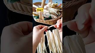 Corn Leaf Small basket Basic Weaving #diy #handmade #knitting