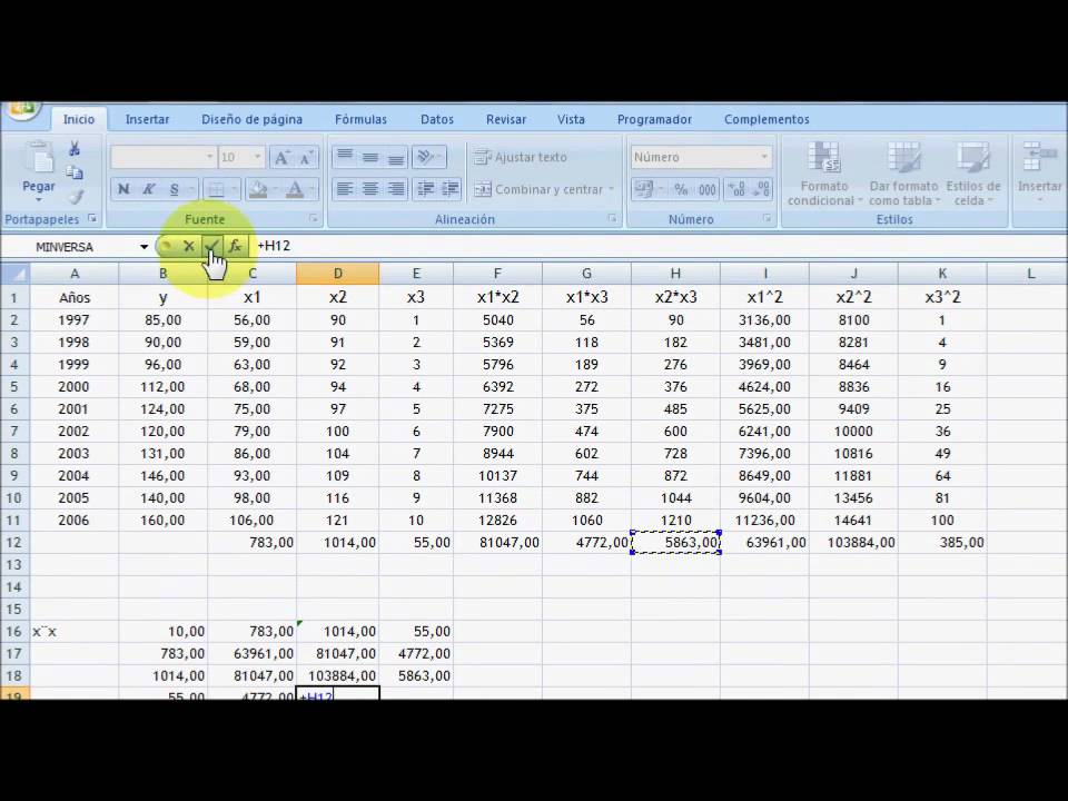 CÁLCULO V(b) ESTIMADA CON EXCEL.wmv - YouTube