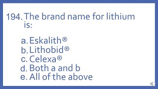 Top 200 Drugs Practice Test Question - The brand name for lithium is: