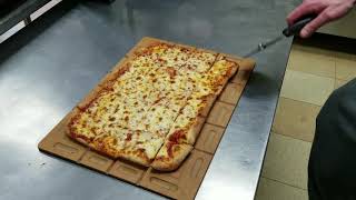 Patented Rectangle Pizza Cutting Board With Grooves Cuts Equal Slices Completely Through The Crust
