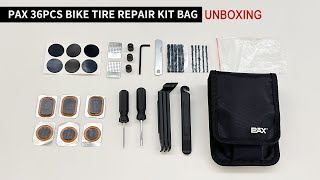 PAX 36件 自行車輪胎修理包開箱 ｜Pcs Bike Tire Repair Kit Repair Bag Unboxing