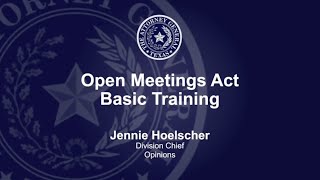 Open Meetings Act Training Video