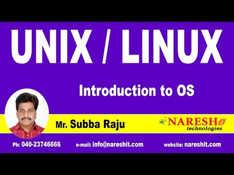 Introduction to UNIX (OS) | UNIX Tutorial | Mr. Subba Raju Introduction to UNIX (OS) | UNIX Tutorial | Mr. Subba Raju