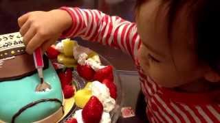 ゆうき 3歳 誕生日 新幹線はやぶさ ケーキ