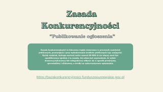 1.2 Zasada Konkurencyjności - Publikowanie oferty w Bazie Konkurencyjności