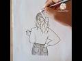 How to draw a girl #shorts #drawing #easydrawgirl #girlsketch #art #viralshorts #trend #howtodraw