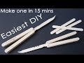 EASIEST way to make popsicle stick butterfly knife - DIY 2018