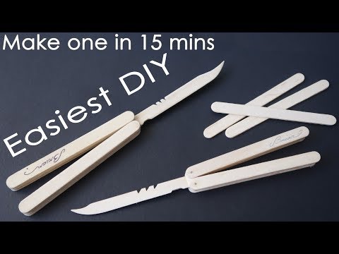 EASIEST way to make popsicle stick butterfly knife - DIY 2018 EASIEST way to make popsicle stick butterfly knife - DIY 2018