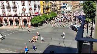 Europe league final. Frankfurt fans vs Rangers fans @Sevilla