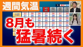 【週間気温】 ８月入っても西日本を中心に猛暑が続く