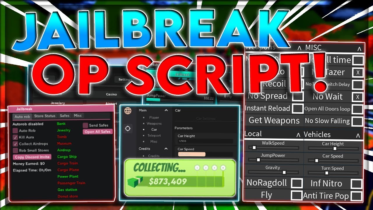 Updated Jailbreak Script Gui Hack Auto Rob Farm Youtube